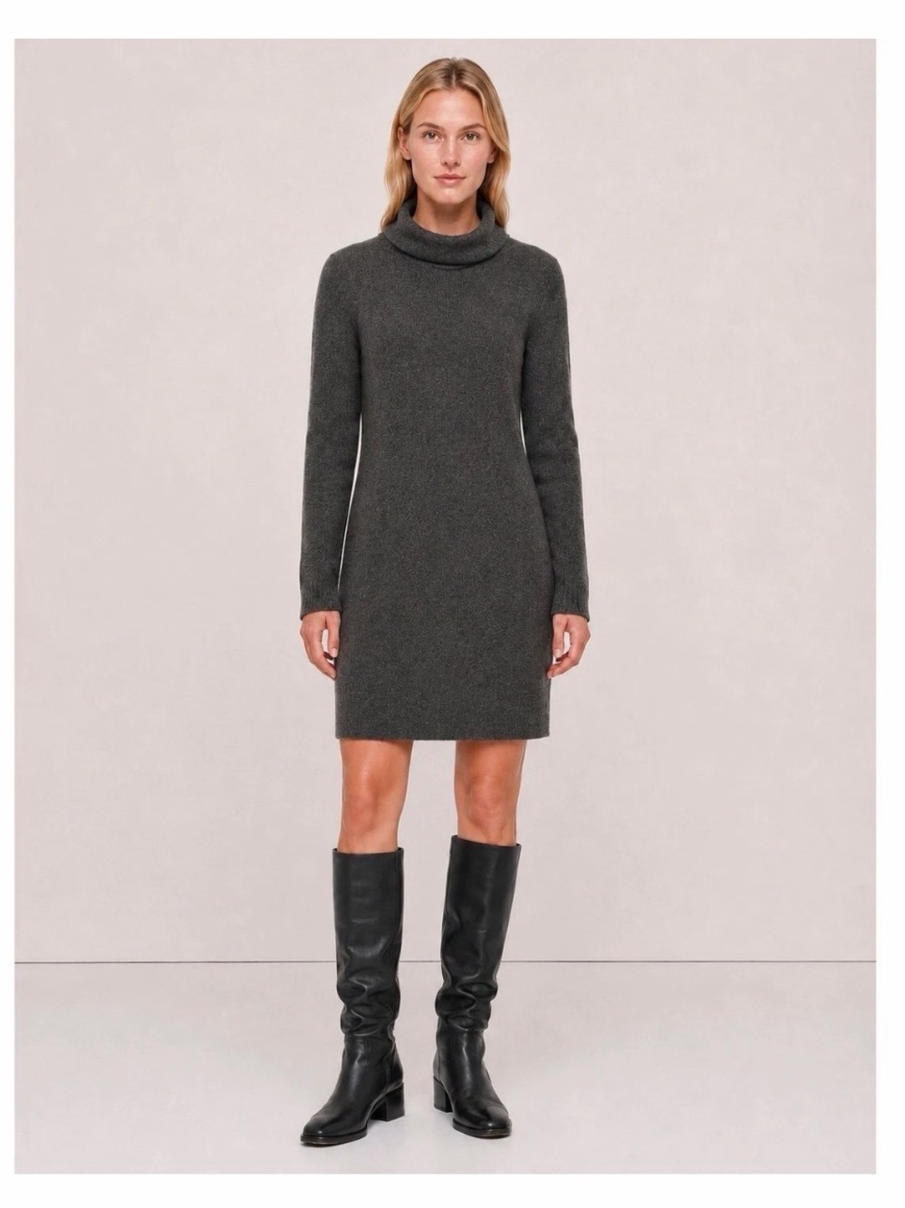 Banana Republic Factory Charcoal Mock Neck Sweater Dress XXS Petite